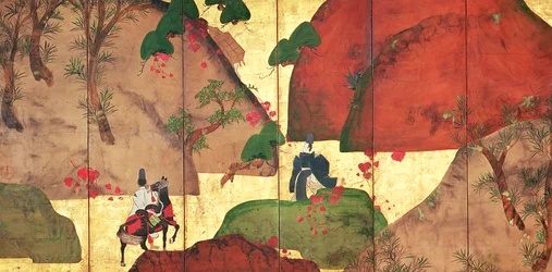 The Narrow Road of Ivy (penna och bläck, färg och guldpapper på panel)